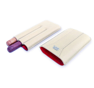 Three Finger Ivory Leather Cigar Pouch - VSB London