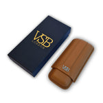 Load image into Gallery viewer, Two Finger Brown Leather Cigar Pouch - VSB London
