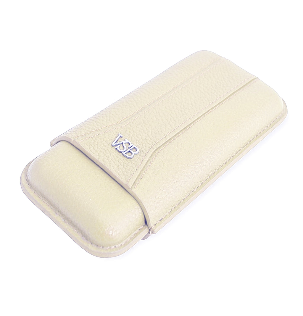 Three Finger Ivory Leather Cigar Pouch - VSB London