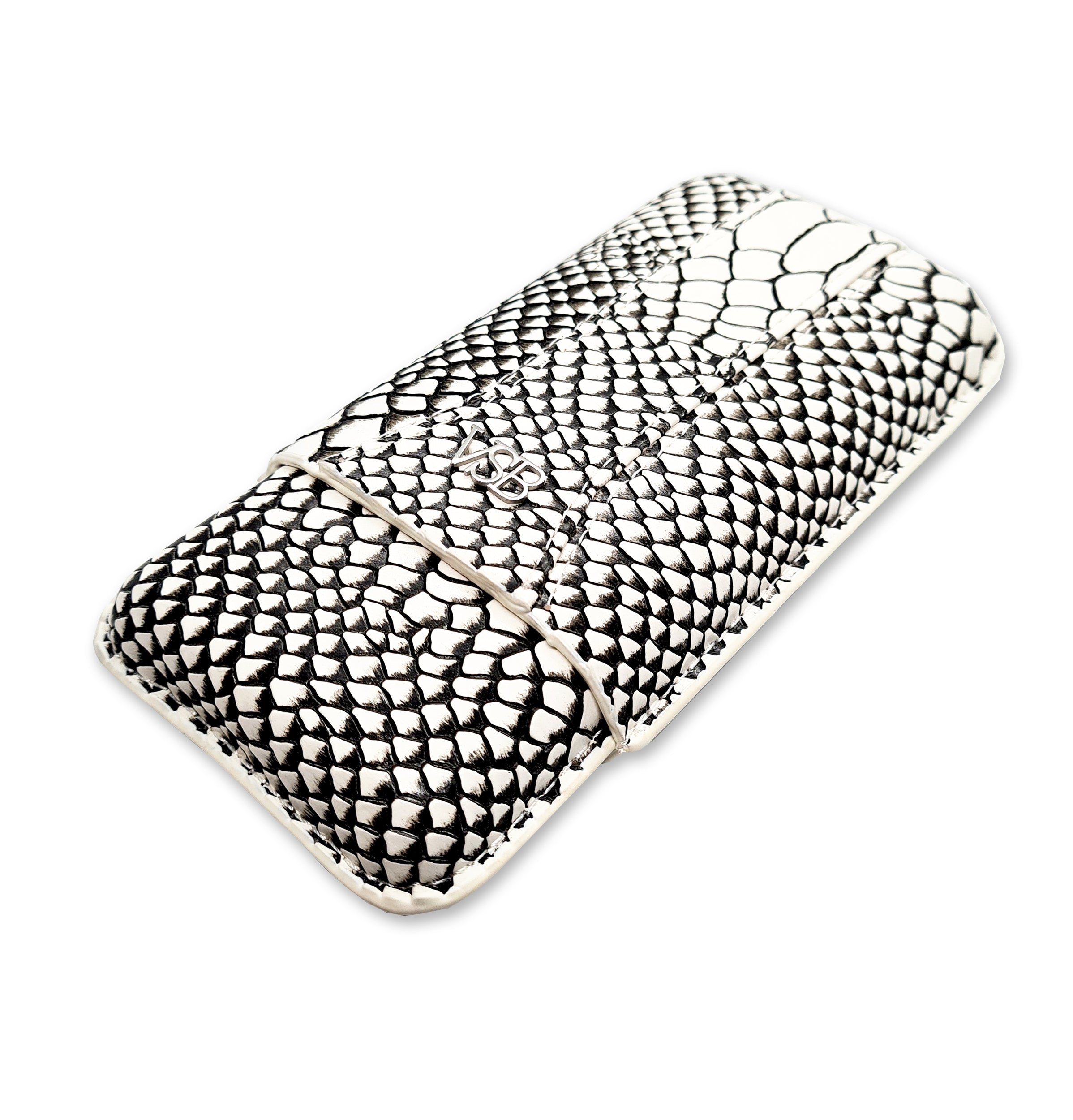 Three Finger Snake Skin Leather Cigar Pouch