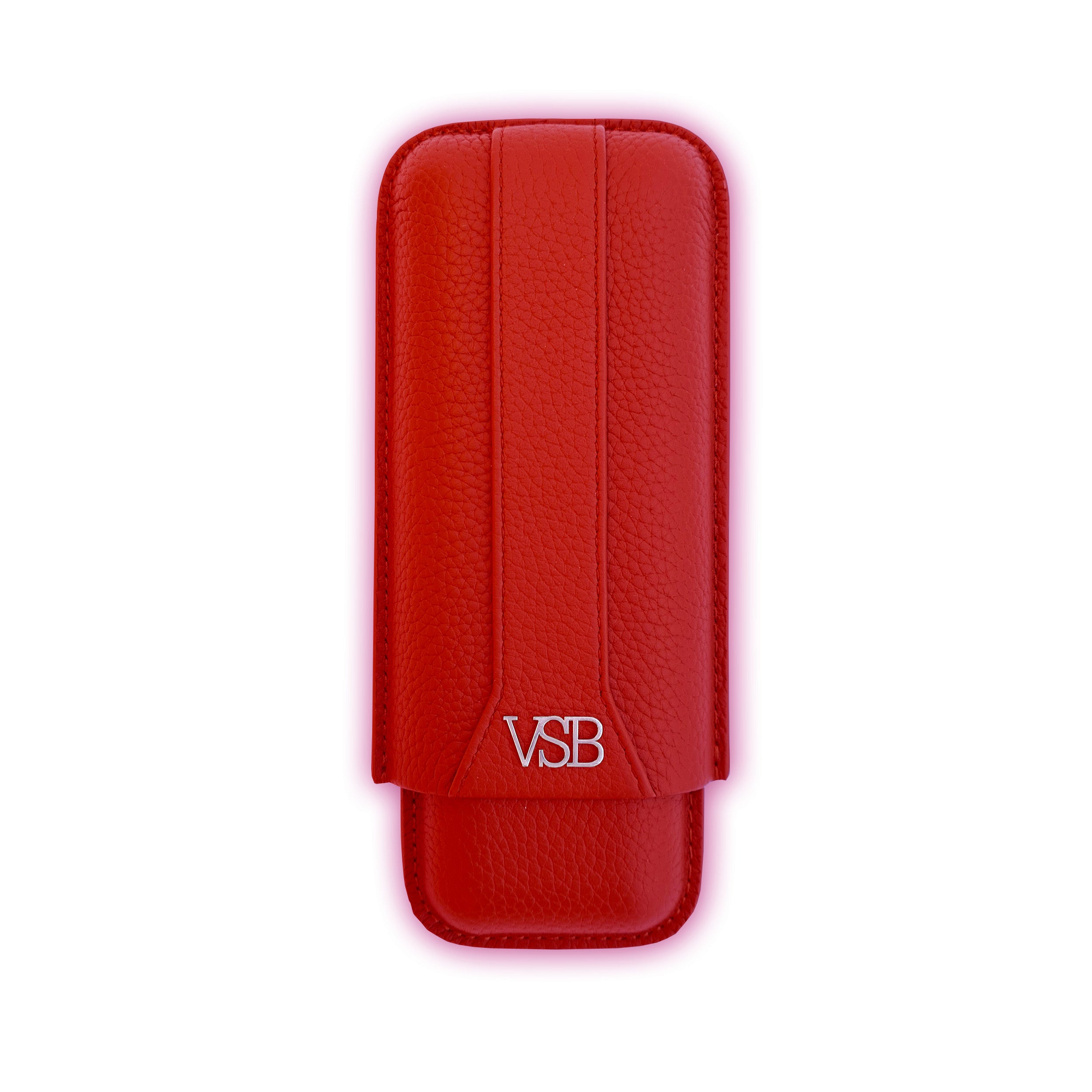 Two Finger Red Leather Cigar Pouch - VSB London