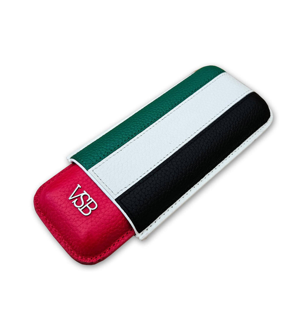 NEW! Two Finger UAE Flag Leather Cigar Pouch - VSB London