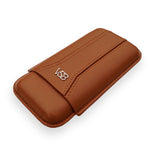 Load image into Gallery viewer, Three Finger Brown Leather Cigar Pouch
