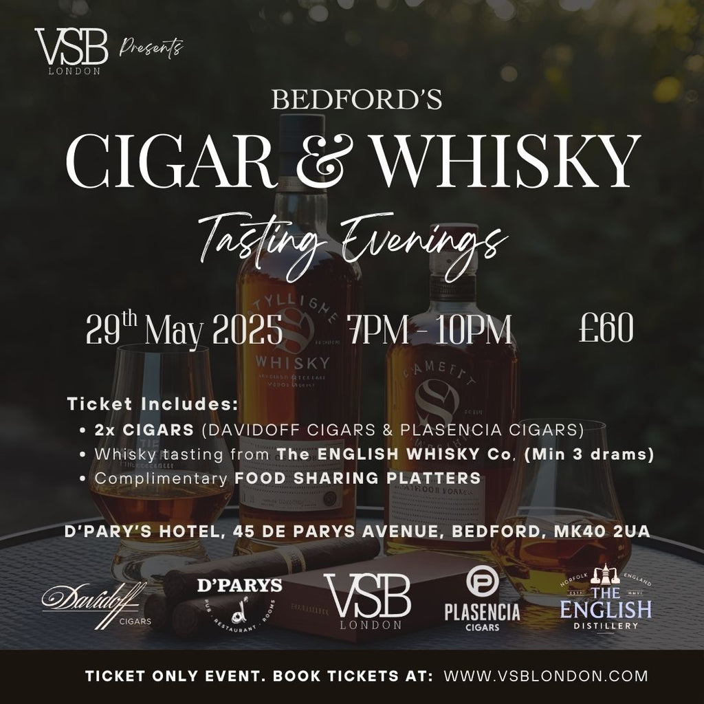 Cigar & Whisky Tasting Evening Ticket - 29th May 2025 - Bedford - VSB London