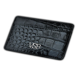 Crocodile Skin Black Card Holder - VSB London