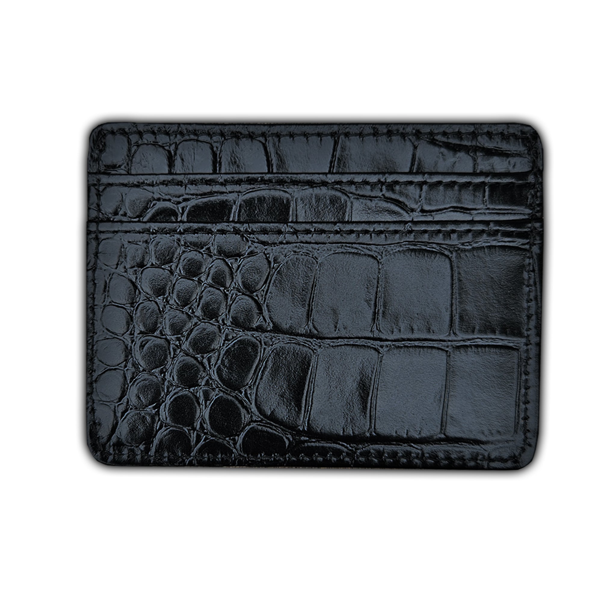 Crocodile Skin Black Card Holder - VSB London