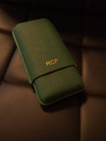 Load image into Gallery viewer, Three Finger British Racing Green Leather Cigar Pouch - VSB London
