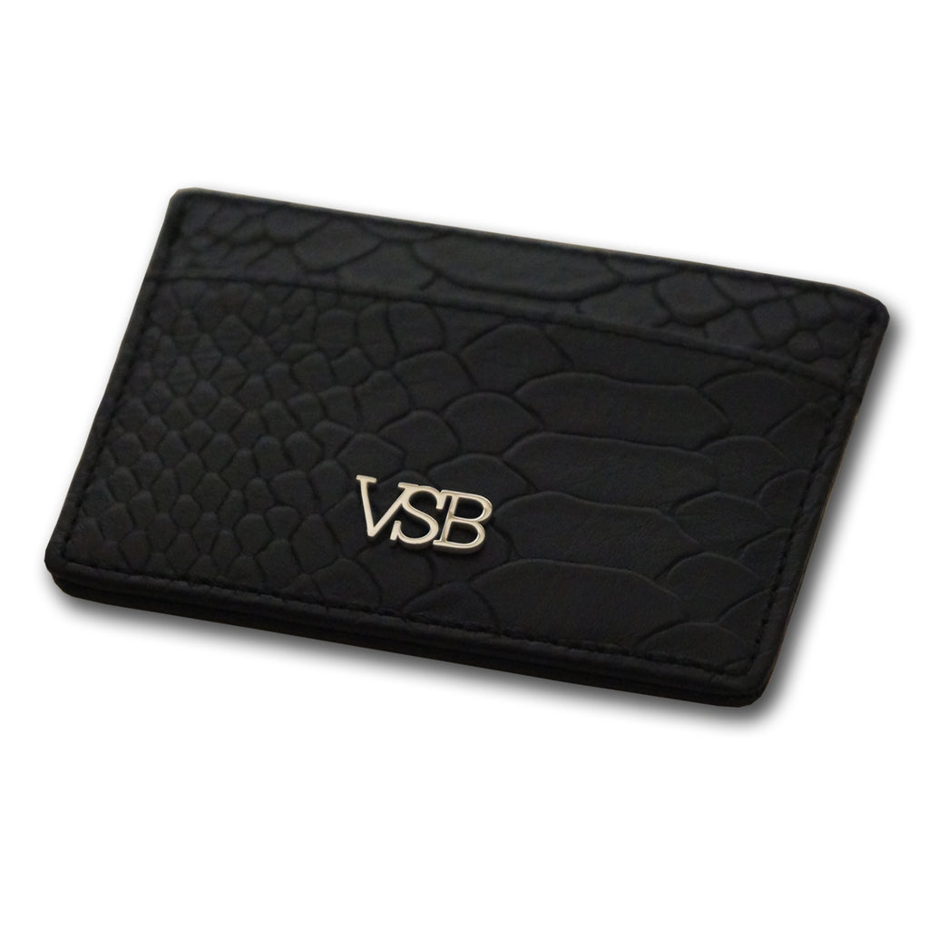 SNAKE SKIN BLACK CARD HOLDER - VSB London