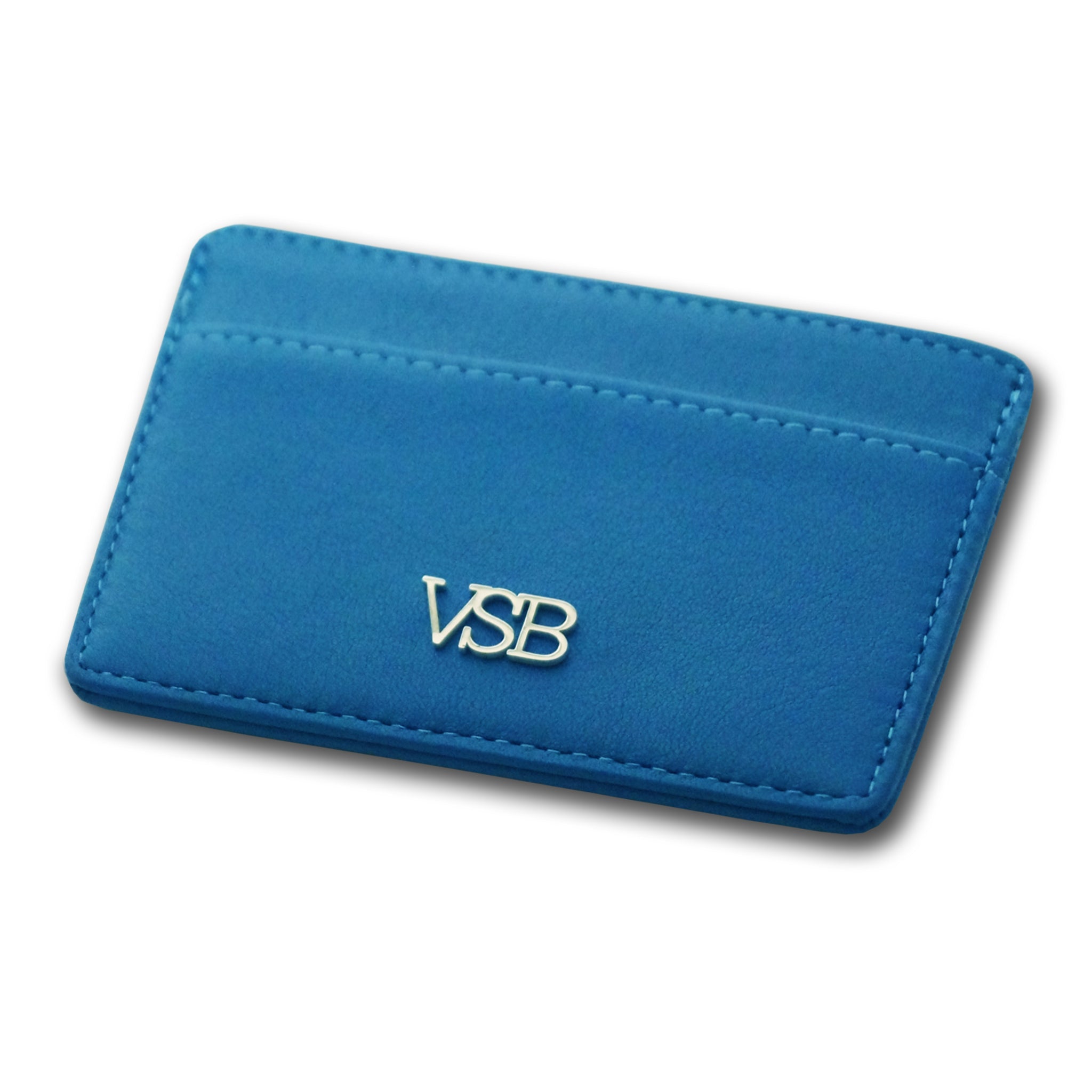 BLUE LEATHER CARD HOLDER - VSB London