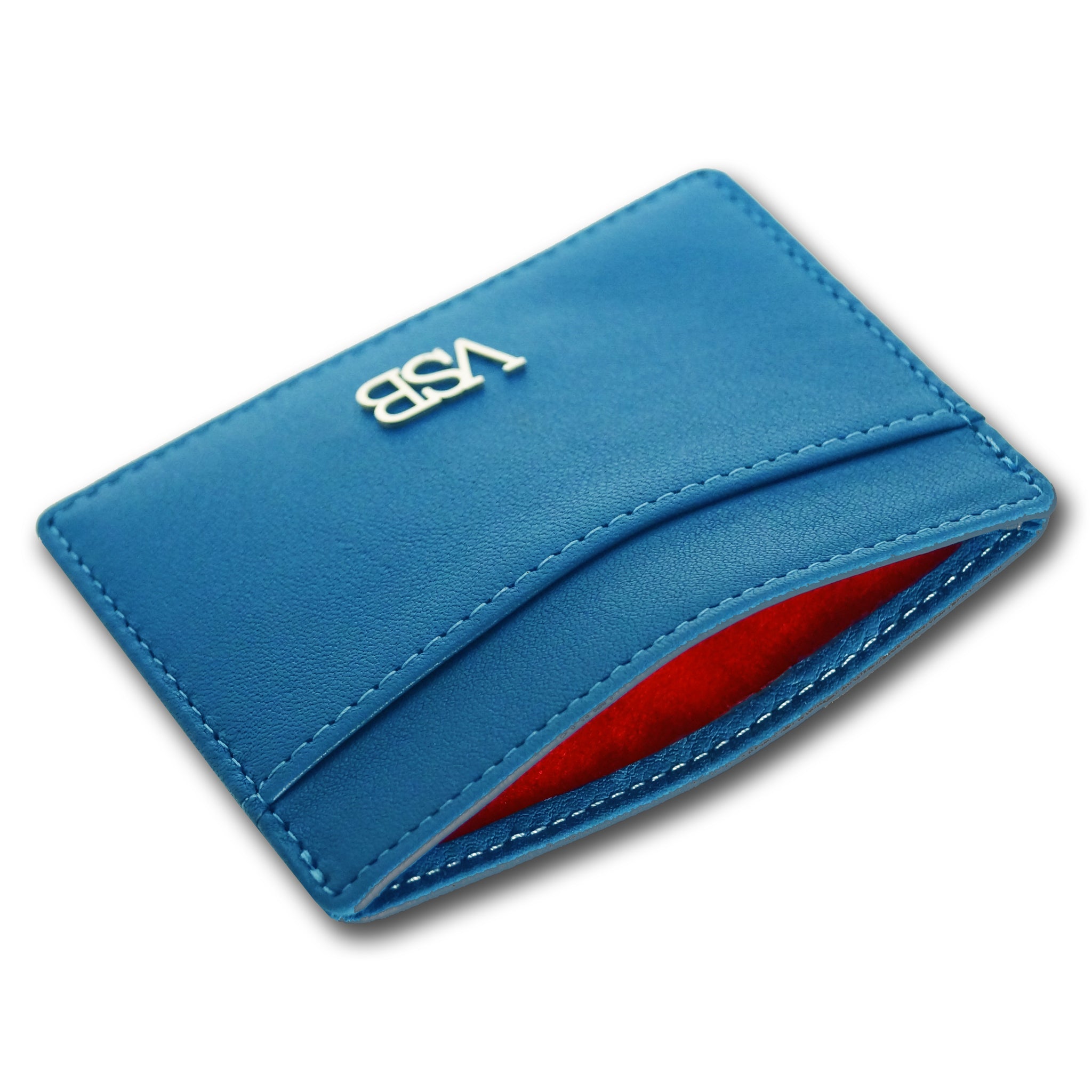 BLUE LEATHER CARD HOLDER - VSB London