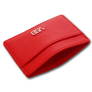 RED LEATHER CARD HOLDER - VSB London