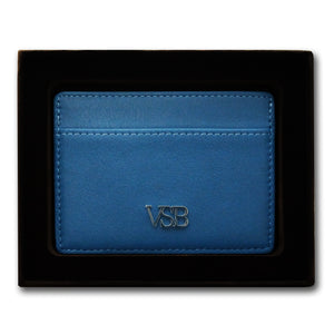 BLUE LEATHER CARD HOLDER - VSB London