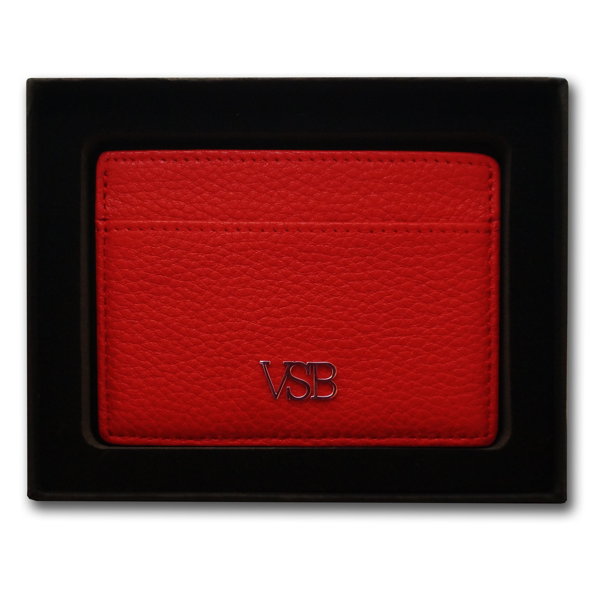 RED LEATHER CARD HOLDER - VSB London