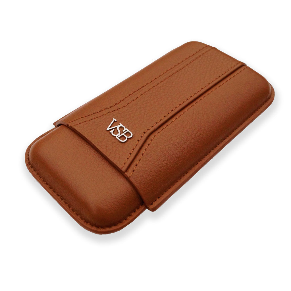 BROWN LEATHER CIGAR POUCH - VSB London