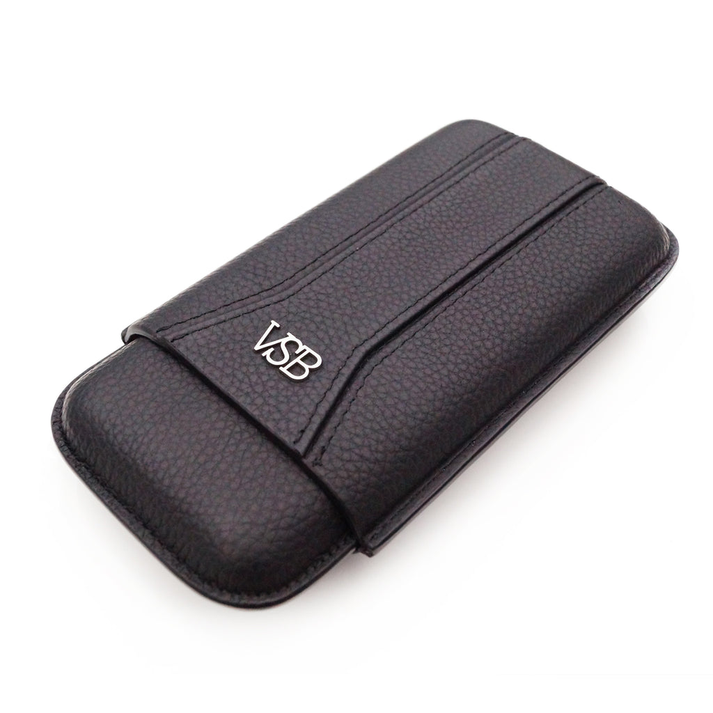 BLACK LEATHER CIGAR POUCH - VSB London