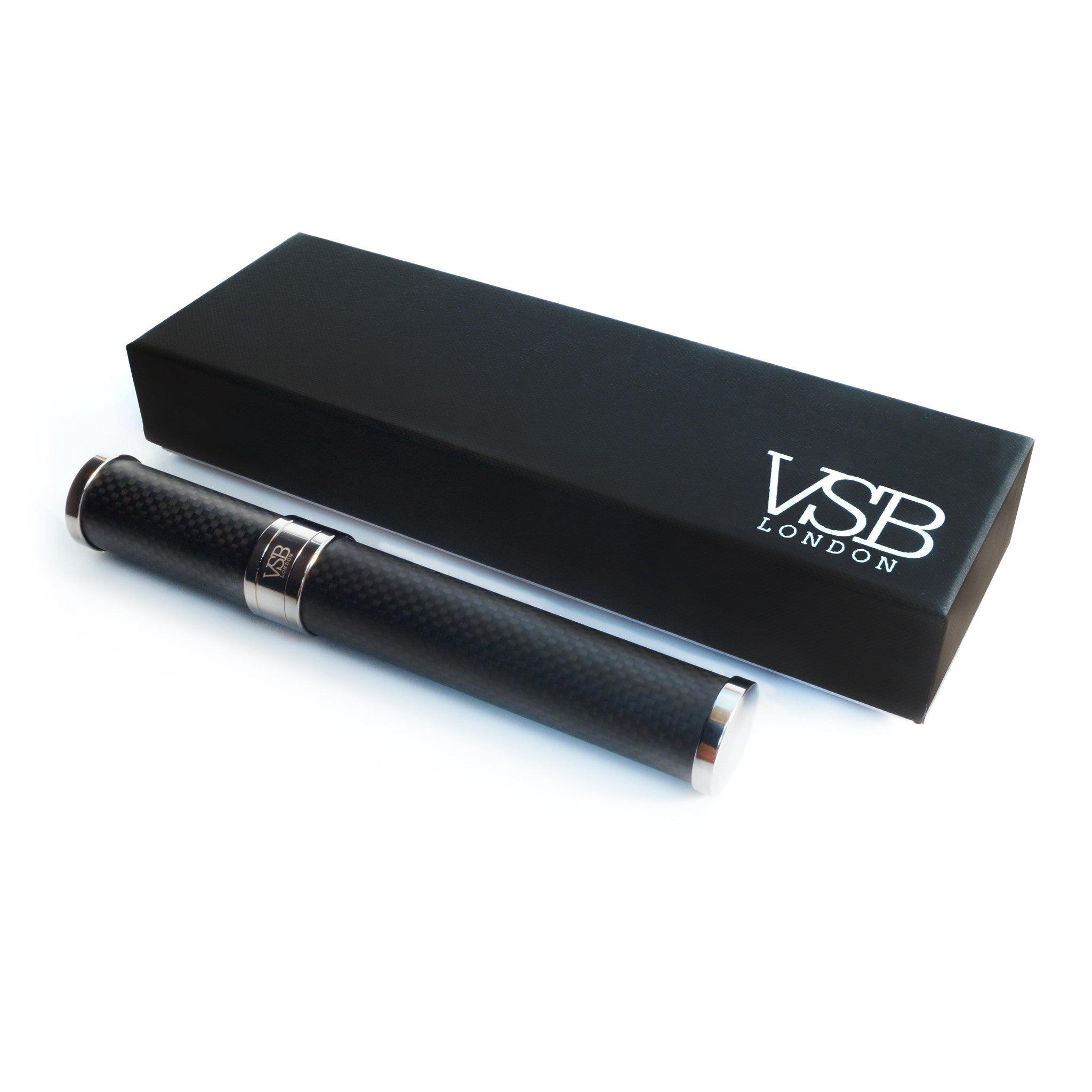 MATT CARBON FIBRE WITH DARK CHROME CIGAR TUBE - VSB London