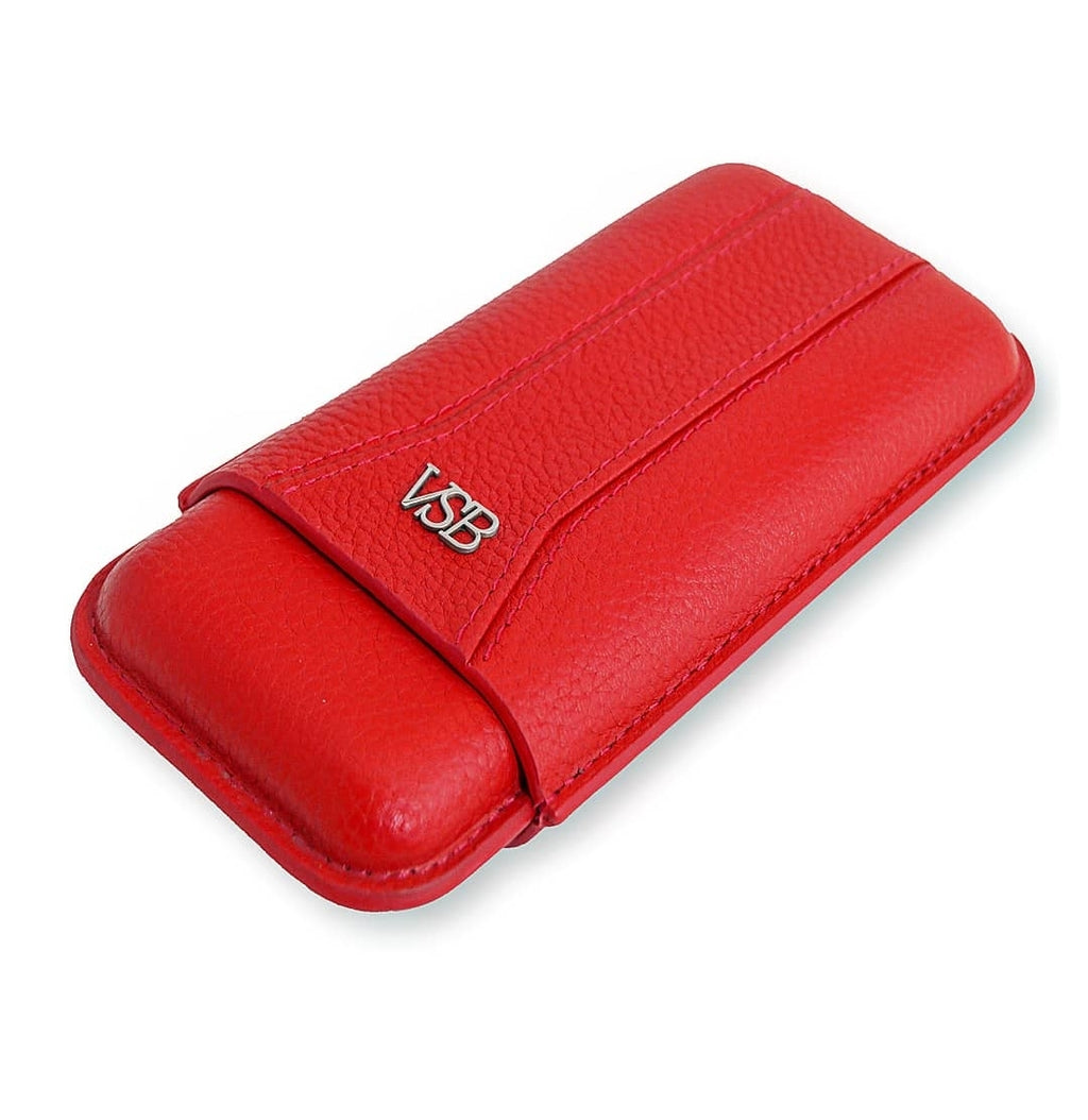 RED LEATHER CIGAR CASE - VSB London