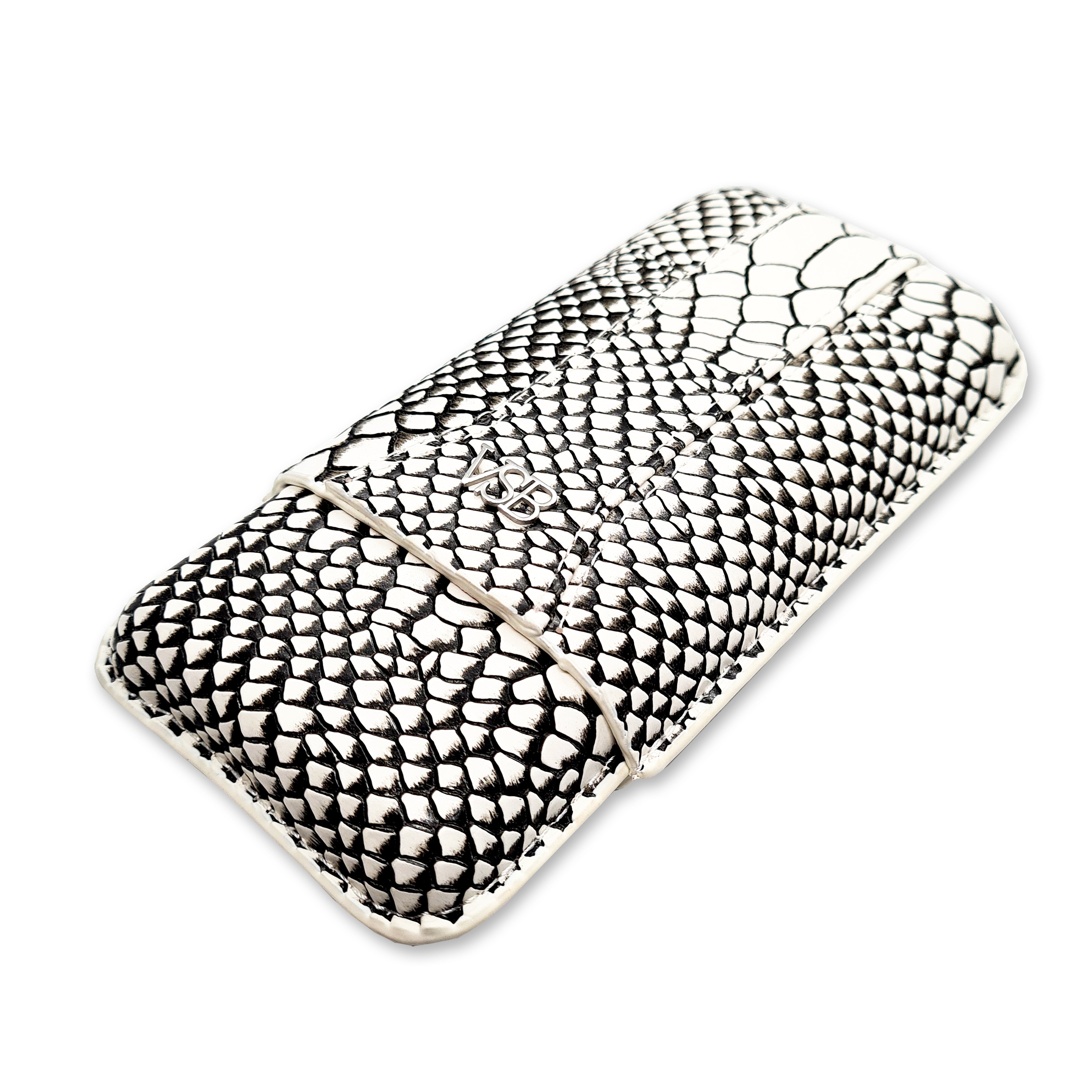 Three Finger Snake Skin Leather Cigar Pouch - VSB London