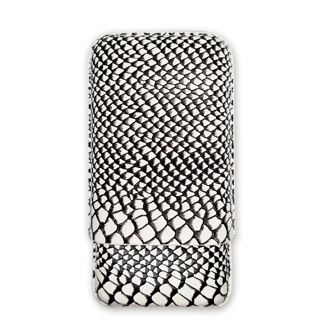 Three Finger Snake Skin Leather Cigar Pouch - VSB London