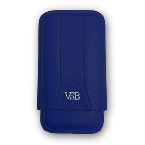 Royal Blue Leather Cigar Case by VSB London