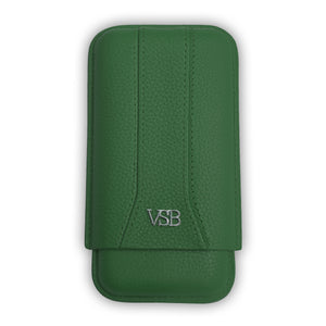 British racing Green leather cigar case by VSB London
