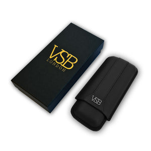 Two Finger Black Leather Cigar Pouch - VSB London