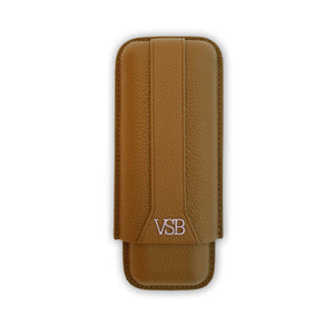 Two Finger Brown Leather Cigar Pouch - VSB London