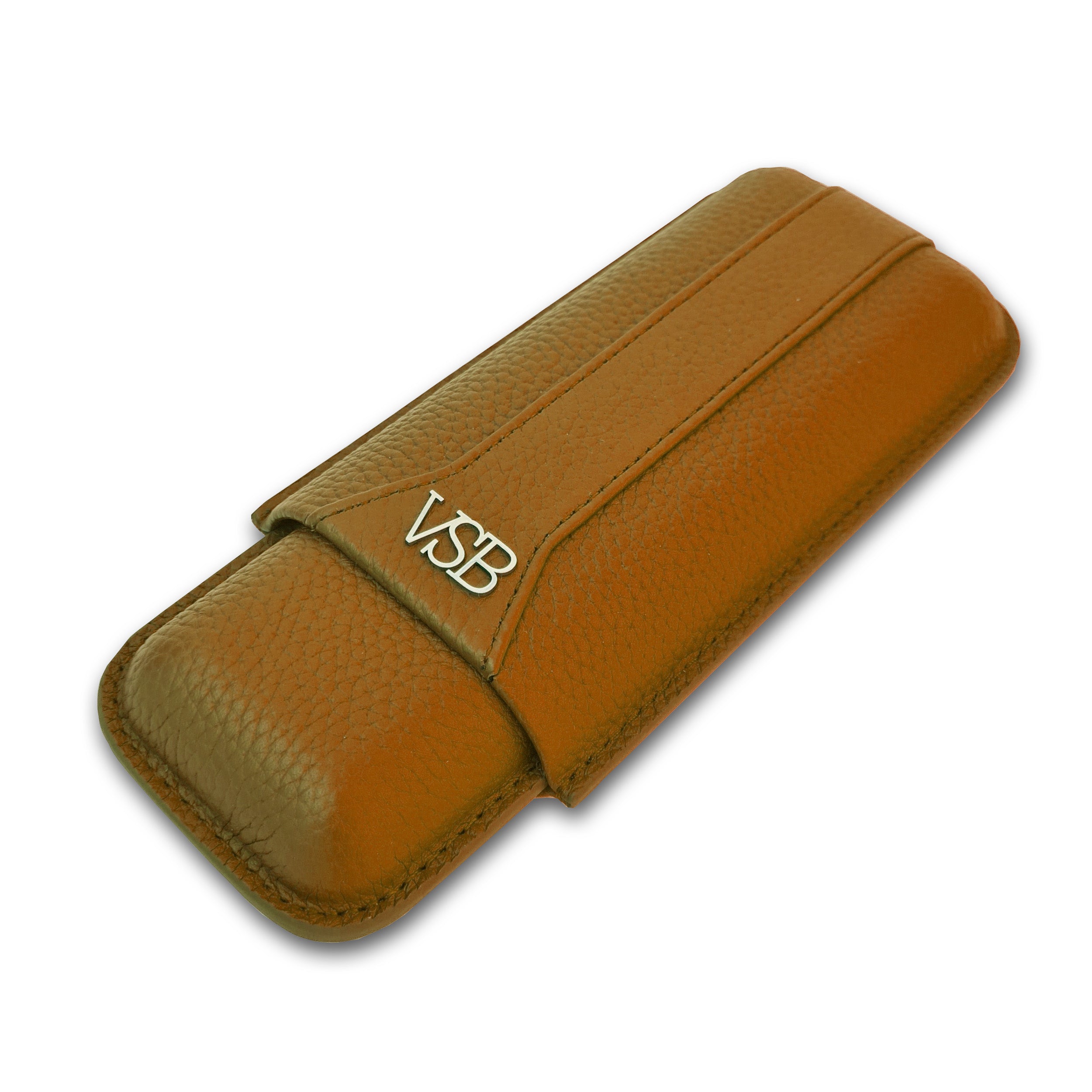 Two Finger Brown Leather Cigar Pouch - VSB London