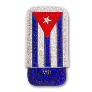 Swarovski Crystal Cuban Flag Cigar Case - VSB London