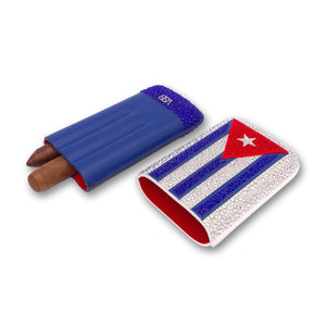 Swarovski Crystal Cuban Flag Cigar Case - VSB London