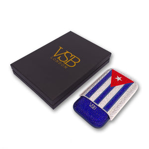 Swarovski Crystal Cuban Flag Cigar Case - VSB London