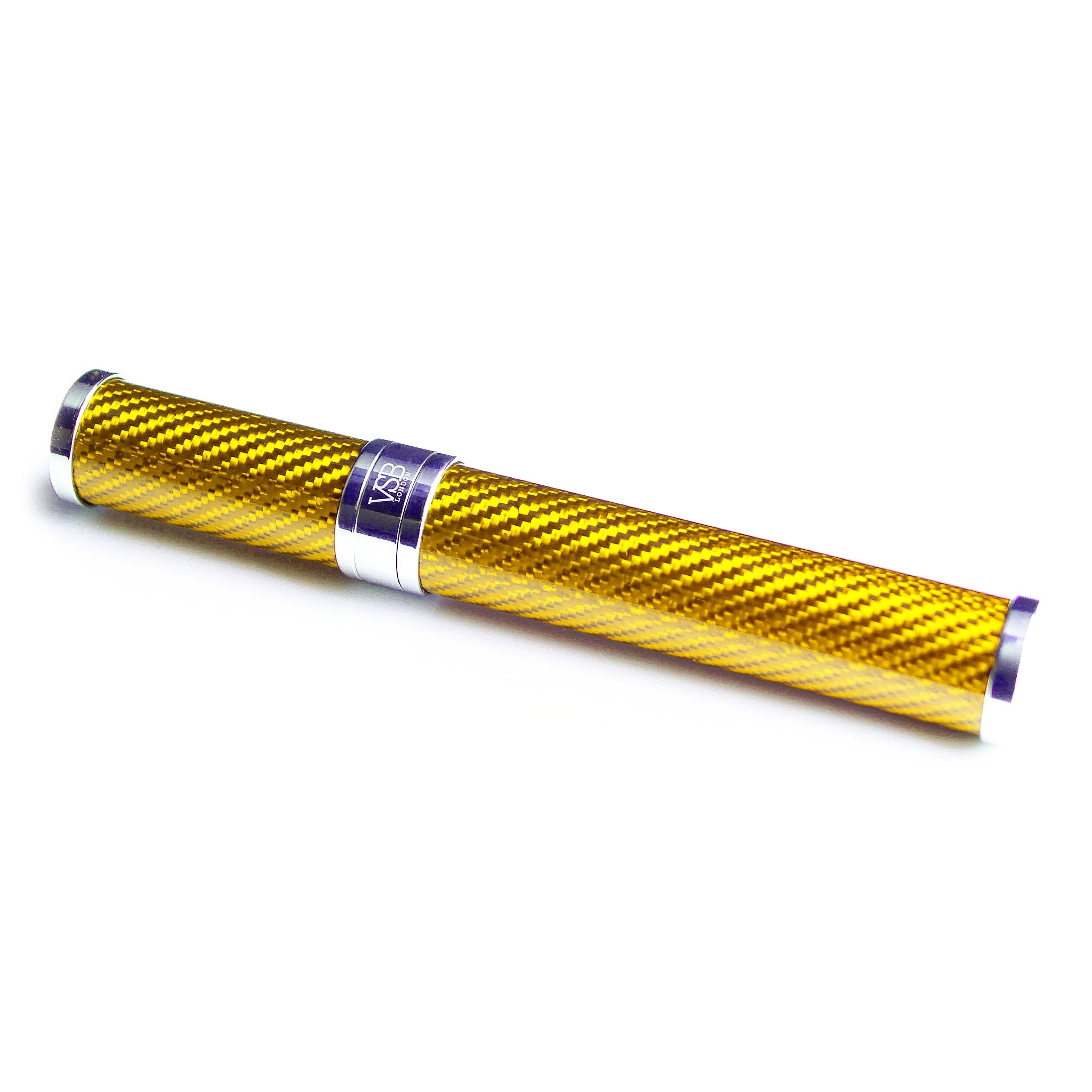 VSB London Gold Gloss Carbon Fibre Cigar Tube