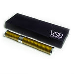 Load image into Gallery viewer, GOLD GLOSS CARBON FIBRE &amp; STAINLESS STEEL CIGAR TUBE - VSB London
